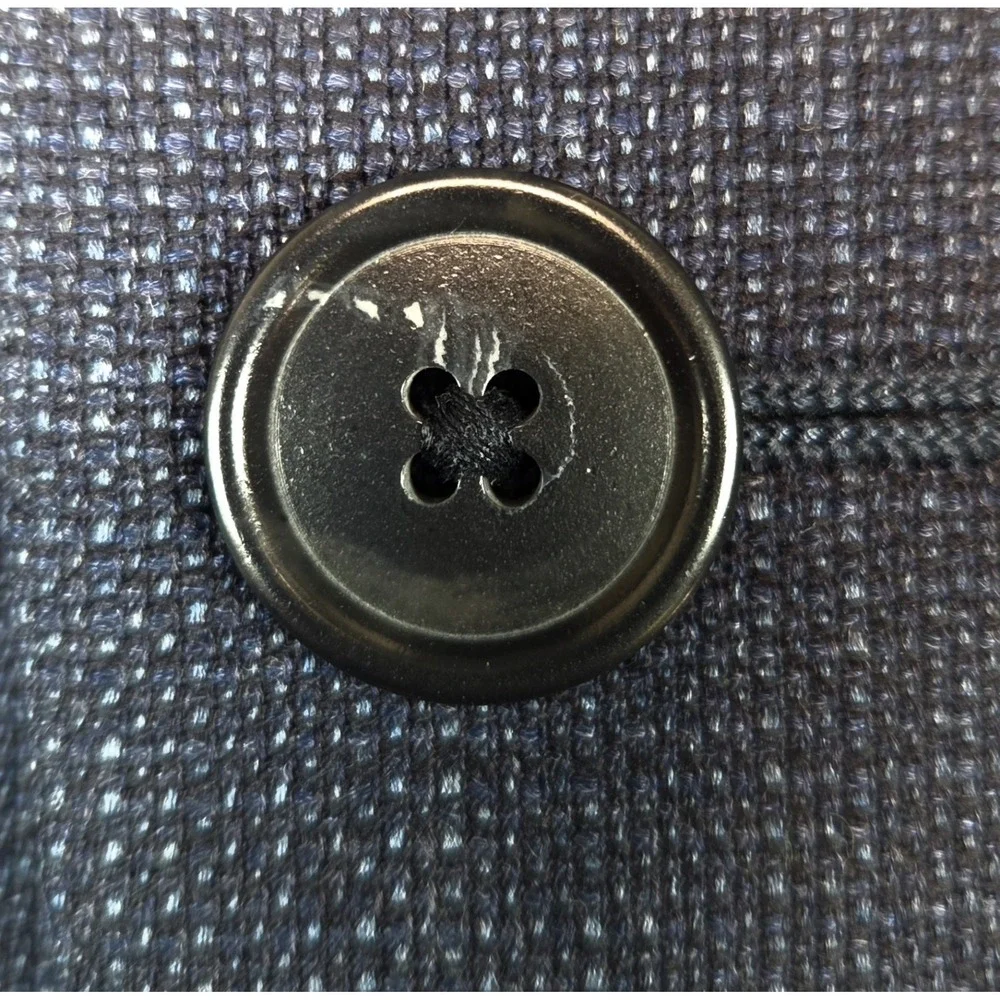 Ermenegildo Zegna Saks Fifth Avenue Blazer Mens 44 Blue Napoli Jacket Wool Silk